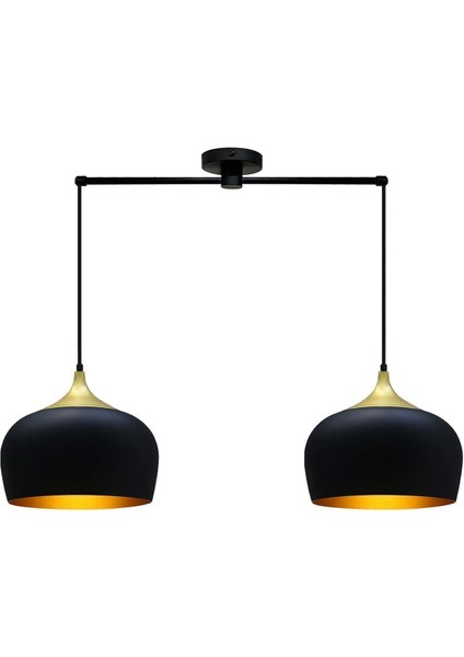 Ikili Çember Siyah Metal Avize, Şık ve Modern Aydınlatma, Ofis, Mutfak ve Salon Için modelleri