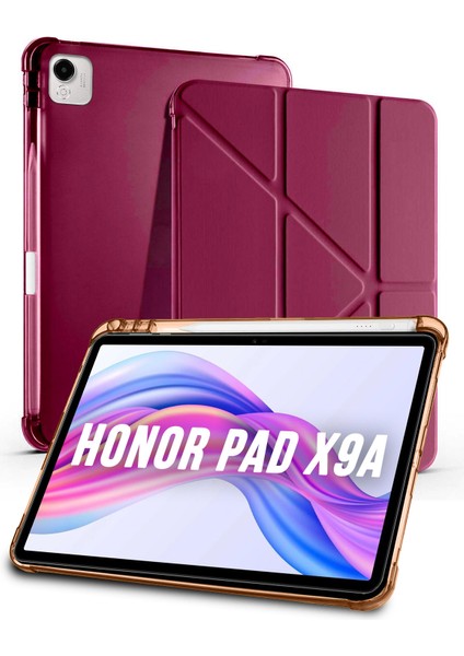 Honor Pad X9A Uyumlu Tri-Folding Kalem Bölmeli Uyku Modlu Akıllı Kılıf