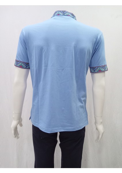 Uygur Kanaviçe Motifli Hakim Yaka Tişört fiyatları