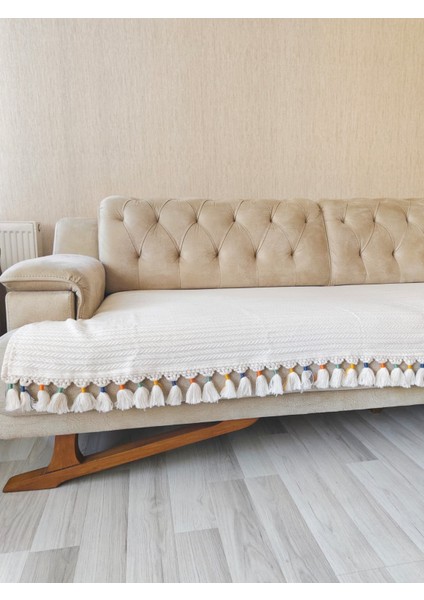 Fransız Püsküllü Koltuk Örtüsü Renkli 90X210 Ebatinda Oturma Yerine Ortudur 1 Adet fırsatları
