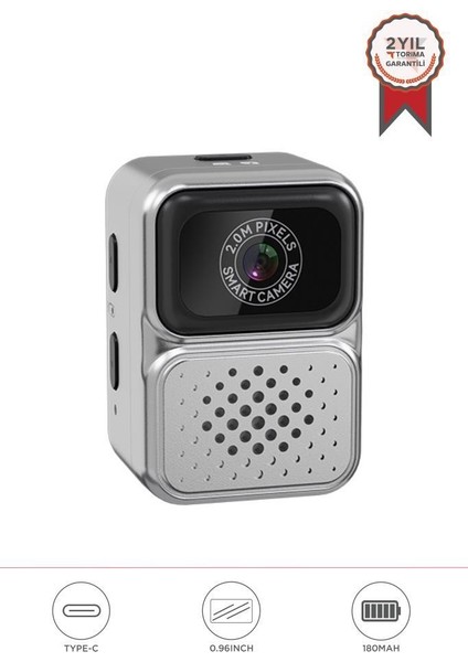 Cmr-36 Gümüş Mini Anahtarlık Dijital 480P Video Fotoğraf Makinesi Kamera