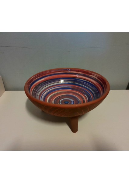 Ayaklı Sunum Kasesi, Meyve, Sebze, Çips, Şekerlik Kasesi Mozaik Kazıma 20 cm Bordo fırsatları