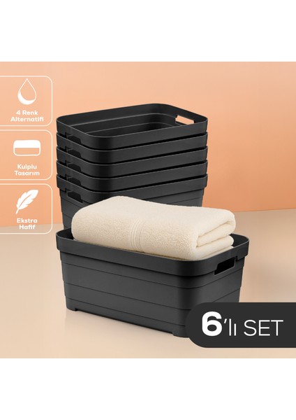 6'lı 10,8 Litre Saklama Kutusu Antrasit