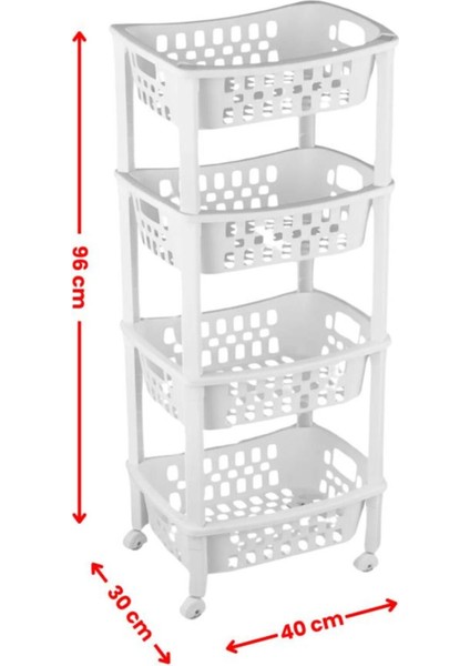 4 Katlı Çok Amaçlı Sebze ve Meyve Saklama Rafı, Pratik ve Şık Tasarım fırsatları