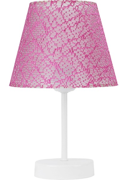 Şık Pembe Üçlü Dantelli Abajur ve Konik Avize Seti Yatak Odası Aydınlatması modelleri