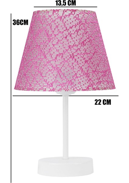 Şık Pembe Üçlü Dantelli Abajur ve Konik Avize Seti Yatak Odası Aydınlatması indirimleri