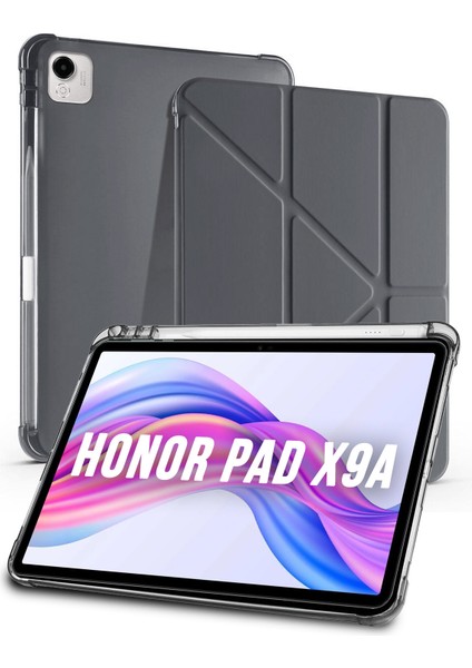 Honor Pad X9A Uyumlu Tri-Folding Kalem Bölmeli Uyku Modlu Akıllı Kılıf