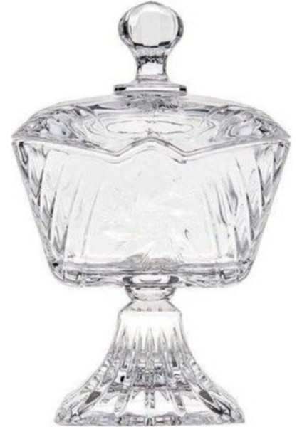 El Yapımı Cam Şekerlik, Beyaz, Şık ve Zarif Dekoratif Parça