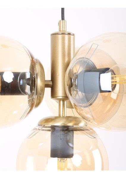 4'lü Eskitme Bal Camlı Zarif Avize, Mavi Renkli, Şık ve Modern Tasarım modelleri