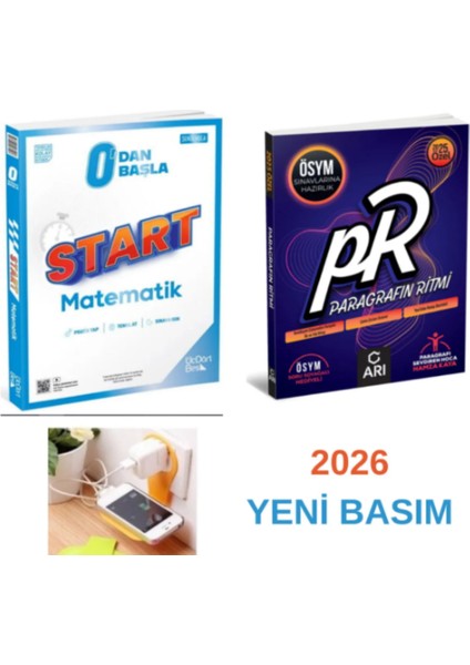 Üç Dört Beş Yayıncılık Üçdörtbeş 0 Dan Başla Start Matematik + Paragrafın Ritmi Ösym 2 Kitap 2026 Tyt Priz Tutuculu