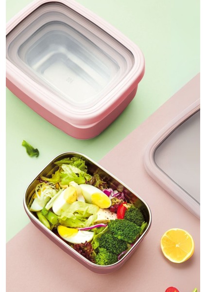 Şık Pembe Dikdörtgen Saklama Kabı 1,40 L, Pratik ve Kullanışlı Tasarım fiyatları