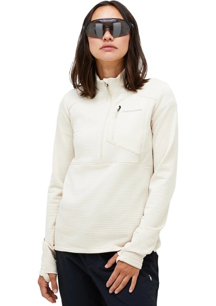 Trail Polartec Half Zip Kadın Bej Fleece