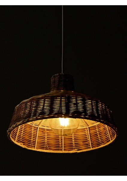 Krem ve Kahverengi Rattan Sarkıt Lamba, Şık ve Doğal Aydınlatma Seçeneği fiyatları