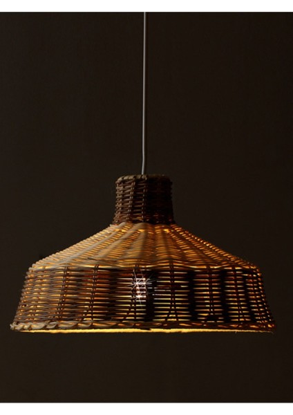 Krem ve Kahverengi Rattan Sarkıt Lamba, Şık ve Doğal Aydınlatma Seçeneği modelleri