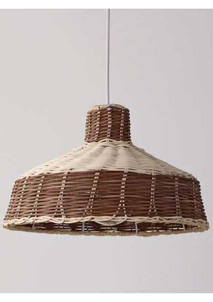 Krem ve Kahverengi Rattan Sarkıt Lamba, Şık ve Doğal Aydınlatma Seçeneği fırsatları