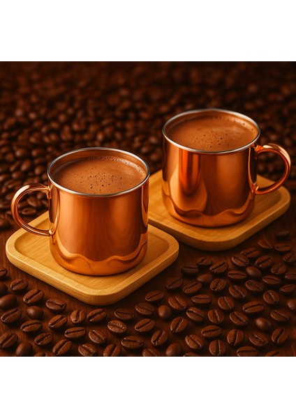 Turuncu 2 Kişilik 4 Parça Borosilikat Fincan Takımı