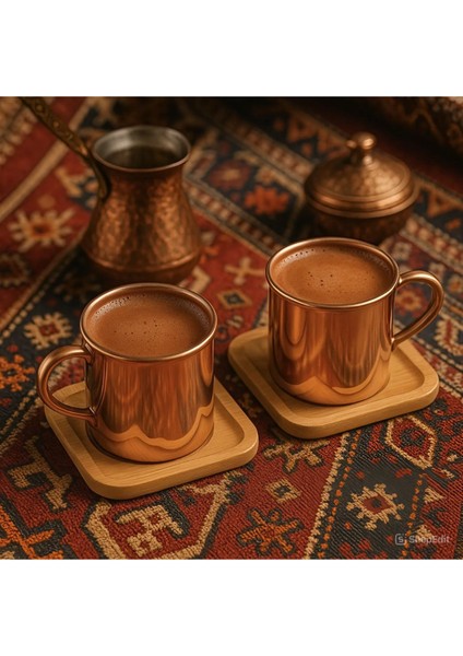 Turuncu 2 Kişilik 4 Parça Borosilikat Fincan Takımı fiyatları