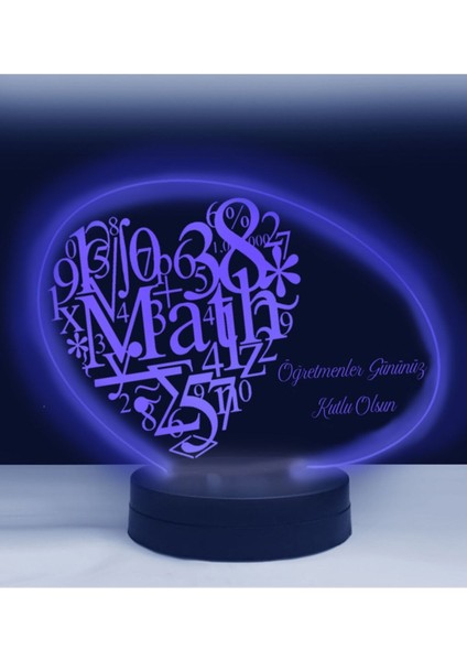 Öğretmenler Günü 3D LED Lamba Elips Matematik Temalı Siyah Renk fiyatları