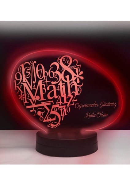 Öğretmenler Günü 3D LED Lamba Elips Matematik Temalı Siyah Renk indirimleri