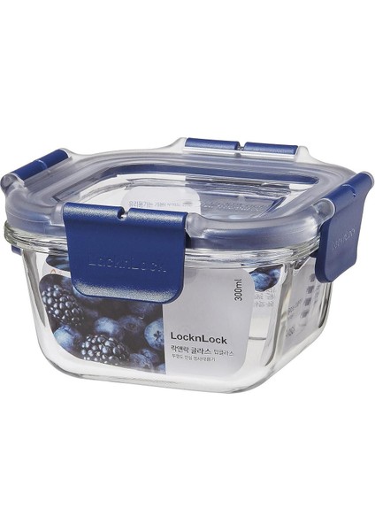 Kare Kilitli Fırın ve Saklama Kabı, 300 Ml, Mavi ve Turuncu Renk Seçenekleri