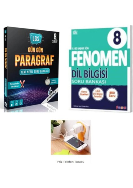 Fenomen Yayıncılık Strateji 8.sınıf Gün Gün Paragraf+ Fenomen Dilbilgisi Soru Bankası Set 2026 Lgs Priz Tutucu Hediye