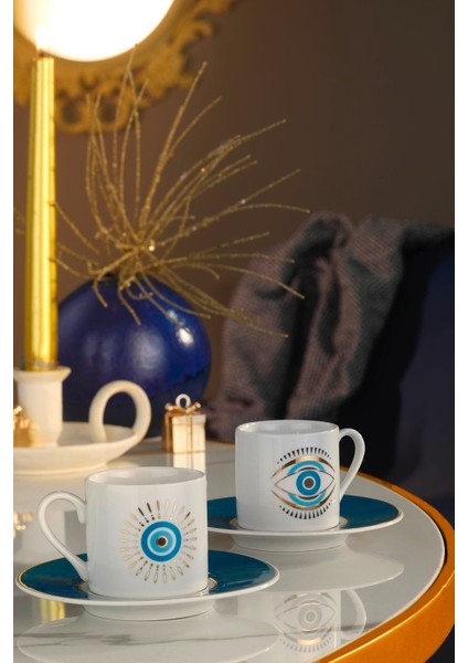 Çok Renkli 4 Parça 2 Kişilik Kahve Takımı, Şık ve Kullanışlı Tasarım