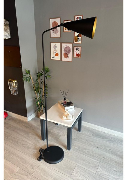 Modern Siyah Metal Zemin Lambası, Hareketli ve Şık Dekoratif Aydınlatma. indirimleri