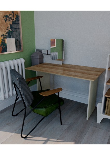 Alfa Masa - Mdflam Çalışma Masası Aynalı&Aksesuarlı Masa