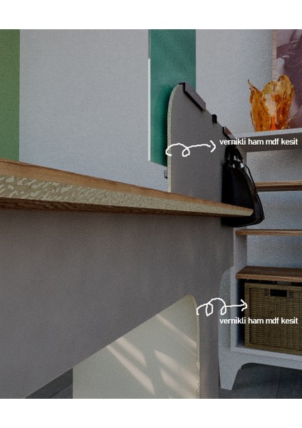 Alfa Masa - Mdflam Çalışma Masası Aynalı&Aksesuarlı Masa