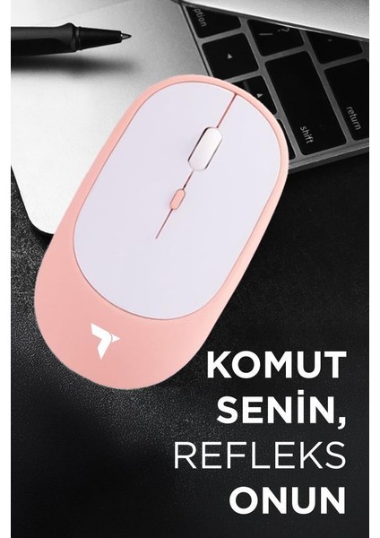 Tm-16 Pembe Kablosuz Çift Modlu Sessiz Mouse Fare modelleri