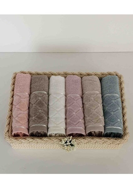 Havlulu Sepet 30*50 cm 6 Adet Pamuklu Havlu ve Sepet Hediyelik Bohçalık Çeyizlik modelleri