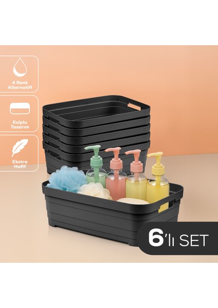 6'lı 8,2 Litre Saklama Kutusu Antrasit