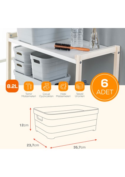 6'lı 8,2 Litre Saklama Kutusu Antrasit fiyatları