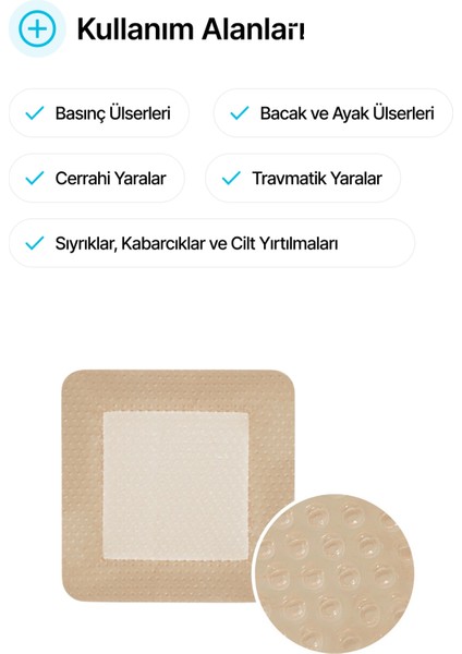 Silikon Köpük Yara Örtüsü 20x10 cm fiyatları