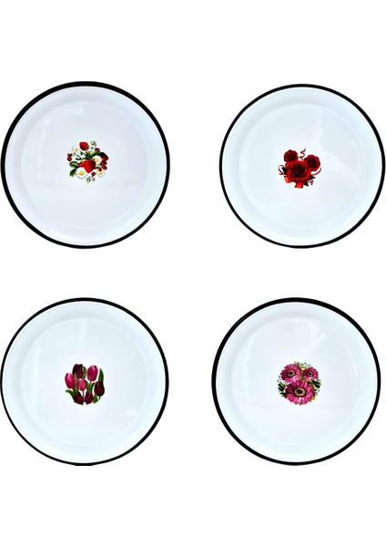 28 cm Dekorlu Emaye Pilav ve Çay Tepsisi, Şık ve Nostaljik Tasarım fiyatları