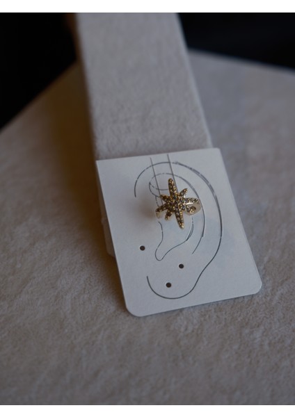 Saaden Kıkırdak Geçmeli Zirkon Taşlı Kutup Yıldızı Küpe fiyatları