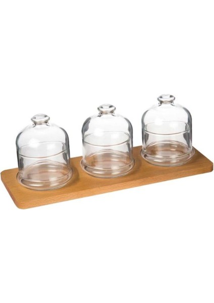 Ahşap Stantlı Cam Saklama Kabı, Kahvaltılık, Masaüstü, Beyaz fiyatları