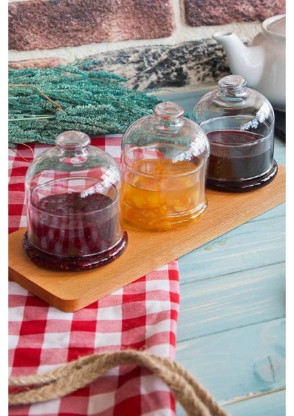 Ahşap Stantlı Cam Saklama Kabı, Kahvaltılık, Masaüstü, Beyaz fırsatları