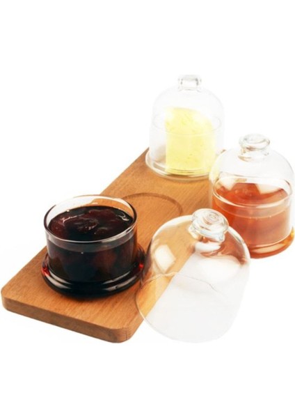 Ahşap Stantlı Cam Saklama Kabı, Kahvaltılık, Masaüstü, Beyaz indirimleri