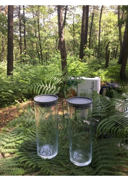 Gri 2'li Saklama Kabı Kavanoz Seti, 1230CC, Pratik ve Şık Mutfak Çözümü