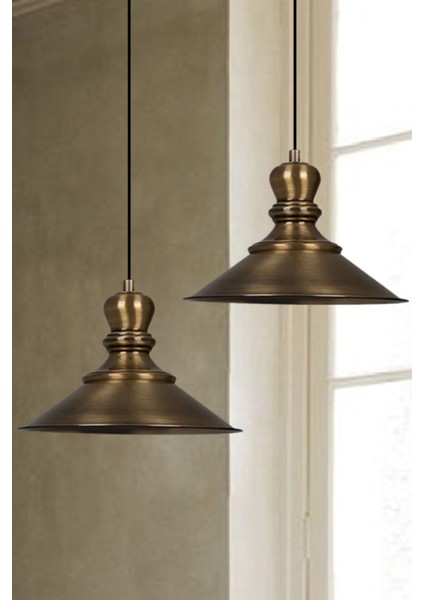 Ikili Yuvarlak Metal Sarkıt Avize, Rustik ve Vintage Tarz, Modern Iç Mekan Aydınlatması