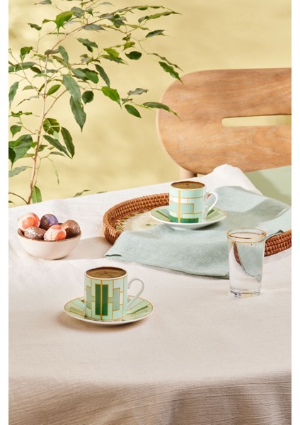 Yeşil 2 Kişilik 80 ml Kahve Fincan Takımı, Şıklık ve Zarafetle Kahve Keyfi fiyatları