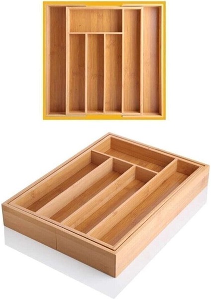 Bambu 7 Gözlü Ayarlanabilir Çekmece Içi Kaşıklık, Şık ve Fonksiyonel Depolama Çözümü