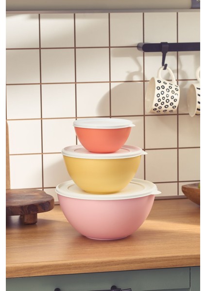 Gri 3'lü Saklama Kabı, Pratik ve Şık Mutfak Gereçleri