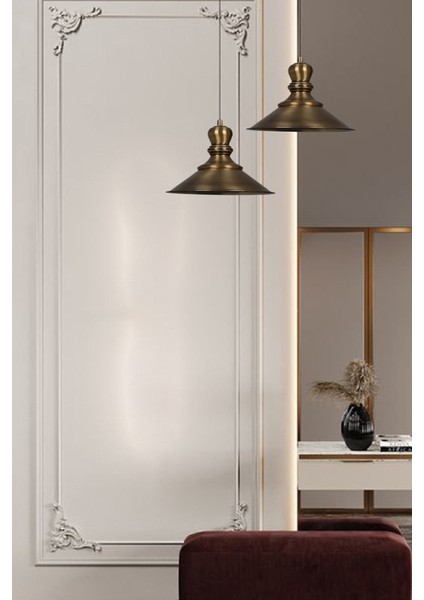 Ikili Yuvarlak Metal Sarkıt Avize, Rustik ve Vintage Tarz, Modern Iç Mekan Aydınlatması