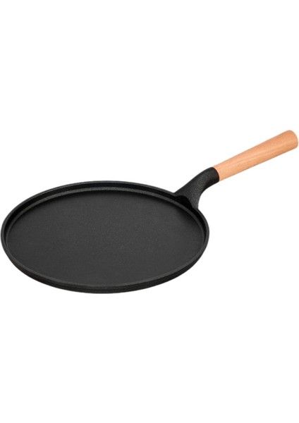 28CM Çok Amaçlı Döküm Tava, Ahşap Kulp, Fırın ve Ocak Uyumlu, Şık ve Dayanıklı
