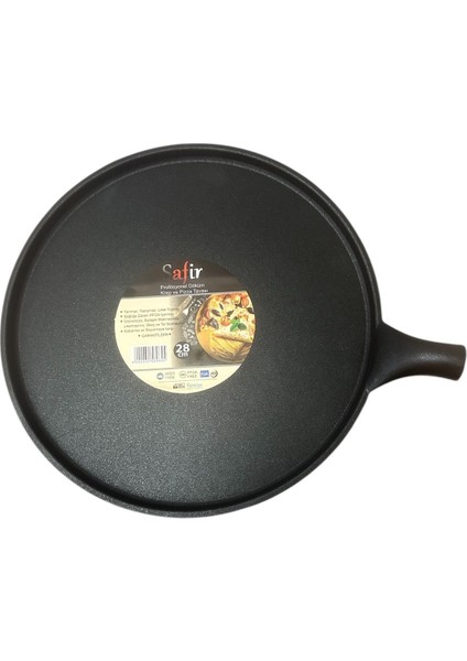 28CM Çok Amaçlı Döküm Tava, Ahşap Kulp, Fırın ve Ocak Uyumlu, Şık ve Dayanıklı