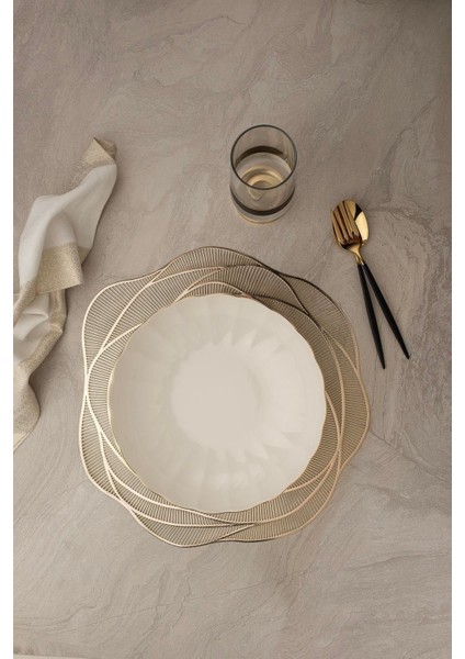 25 cm Altın Renk Fileli Kase, Şık ve Zarif Ev Dekoru Parçası