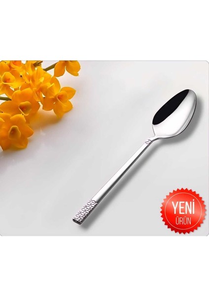 12'li Metal Çay Kaşığı, Şık ve Dayanıklı, Ev ve Ofis Kullanımı