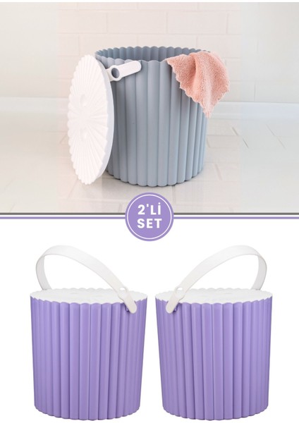 2'li Çok Amaçlı Saklama Kabı, Lila, Un ve Bakliyat Için Ideal, Dayanıklı ve Şık